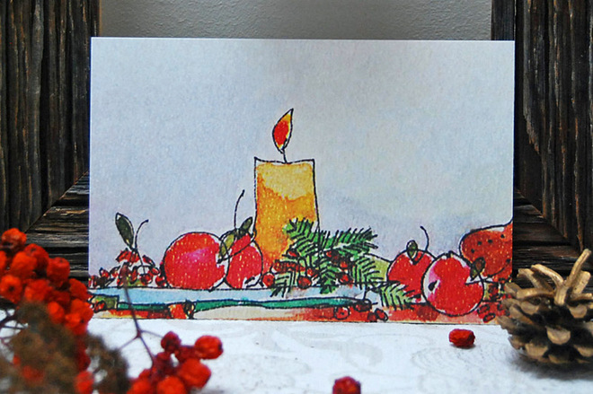 Новорічні листівки своїми руками