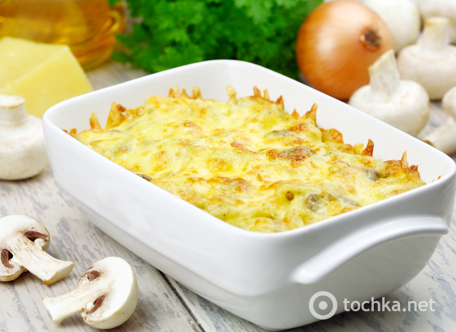 Постные блюда рецепты Постные блюда рецепты, Картофельная запеканка с грибами