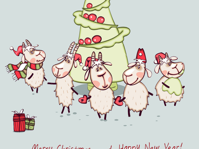 Открытки к новому году 2015 с овечкой