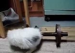 Чугунная игрушка котенка
