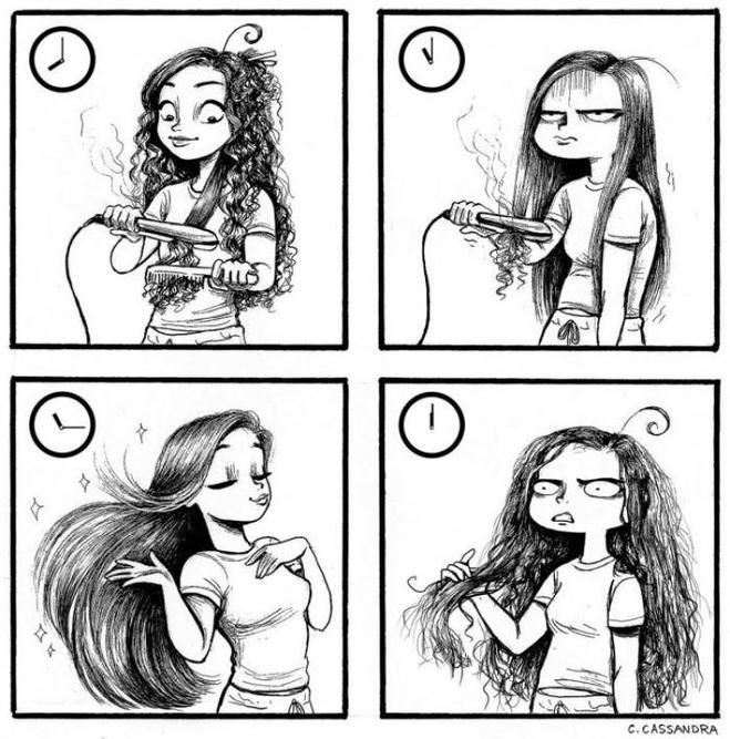 Жизненный комикс про длинные волосы