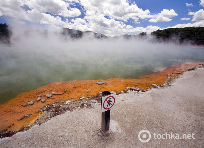 Бассейн с шампанским: термальный источник в Новой Зеландии 