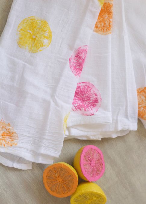 Кухонные полотенца с цитрусовым рисунком