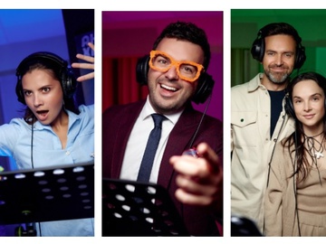 Григорій Решетнік, Антоніна Хижняк, Тімур та Інна Мірошниченко у дубляжі анімації «Щенячий патруль: Мегакіно»