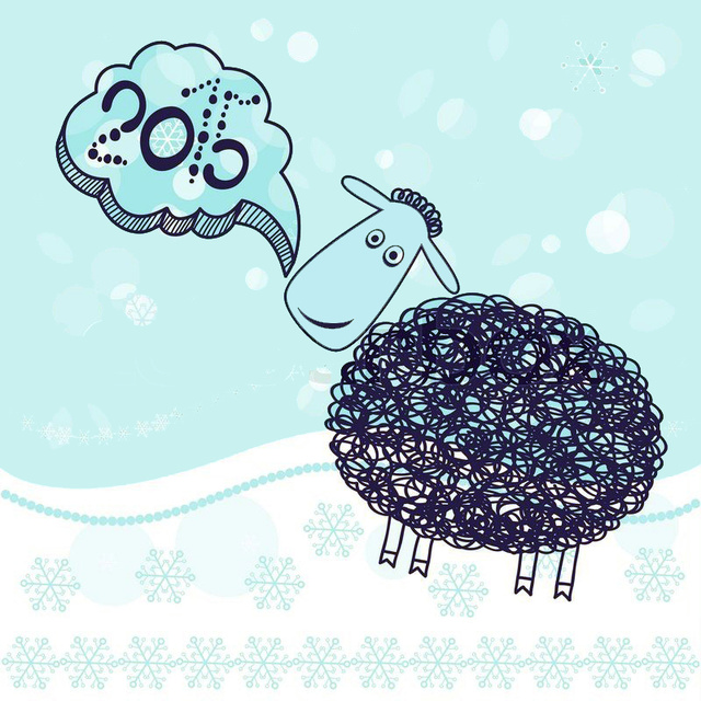 Прикольная открытка на новый год овцы 2015