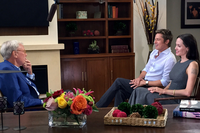 Фото со студии с Анджелиной Джоли и Бредом Питтом