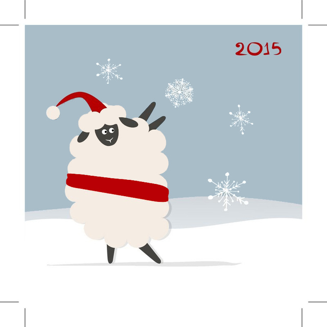 Смешная открытка с овечкой 2015