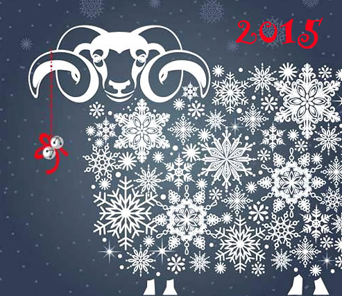 Волшебная открытка на Новый год овцы