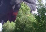 Пожар на нефтебазе под Киевом