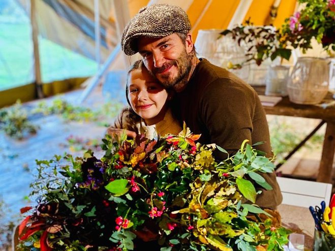 Дэвид Бекхэм с дочерью Харпер