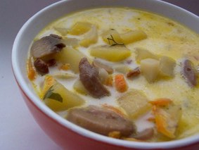 Ароматные кислые щи с грибами 