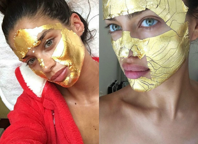 Золота маска для обличчя