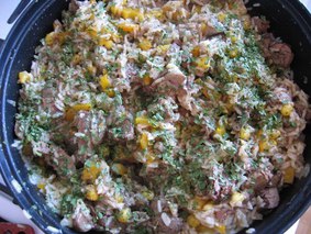 Ризотто с куриной печенью