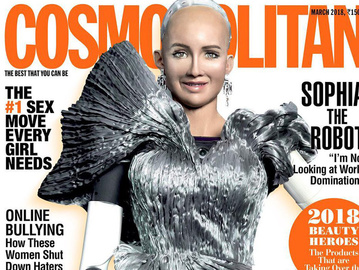Робот София на обложке журнала