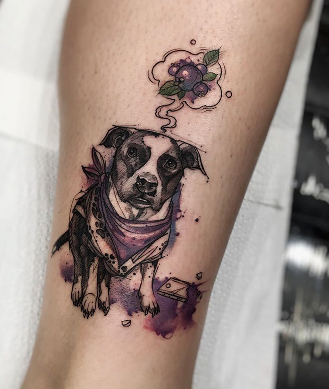 Прикольные татуировки для любителей собак