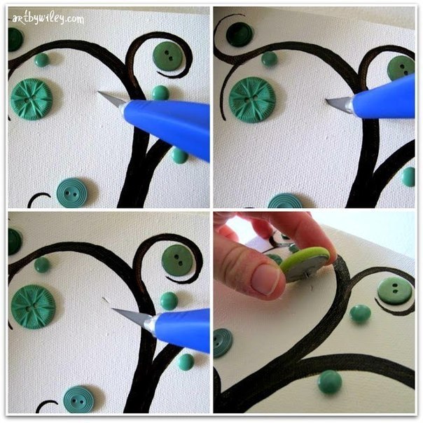 Украшаем интерьер. Пуговичное дерево 