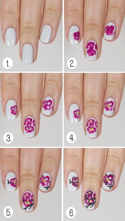 Как рисовать цветок на ногтях? Пошаговая техника для начинающих