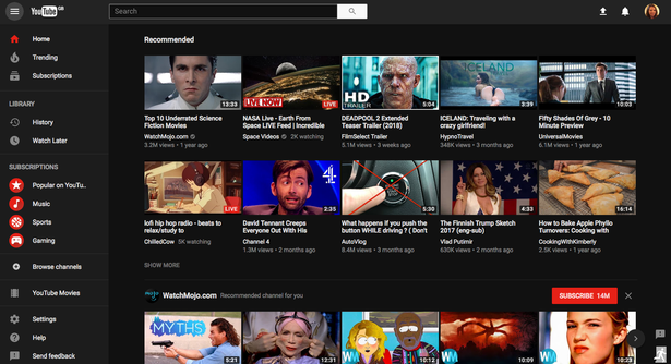 Актуальні новини: Youtube додав новинку в дизайні - "нічний режим"
