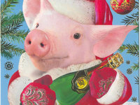 Открытки на Новый год 2019 свиньи