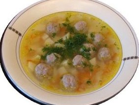 Рассольник с рыбными фрикадельками 