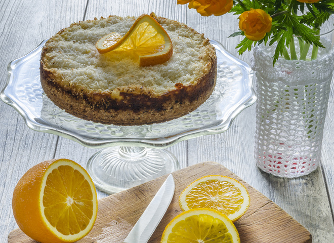 Торт с кокосовым кремом и лаймом