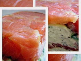 Закуска из красной рыбы со сливочным сыром и хреном