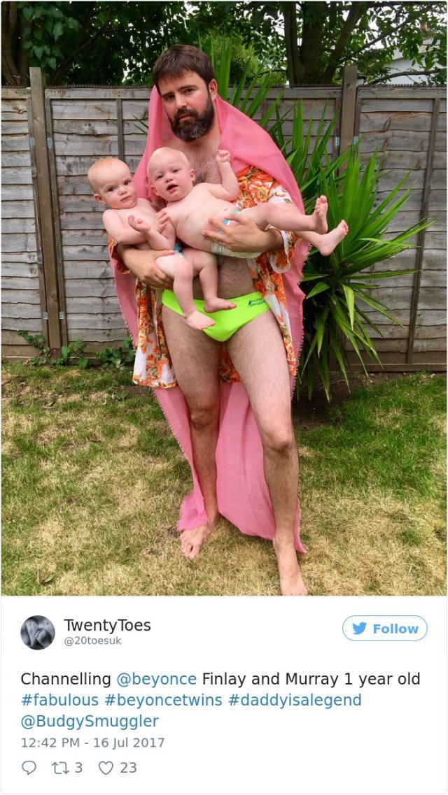 Забавные пародии от родителей на снимок Бейонсе с новородженными