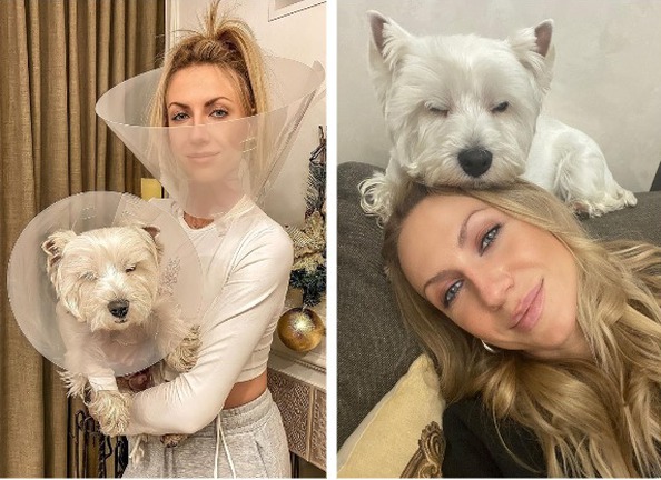 Леся Никитюк со своей собакой Рафиком