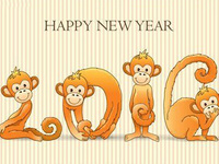 Открытки с Новым годом обезьяны 2016