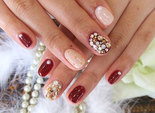 Красный маникюр на Новый год 2016