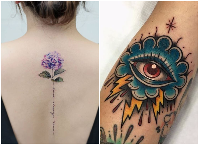 Цветные татуировки: интересные идеи тату для девушек и мужчин