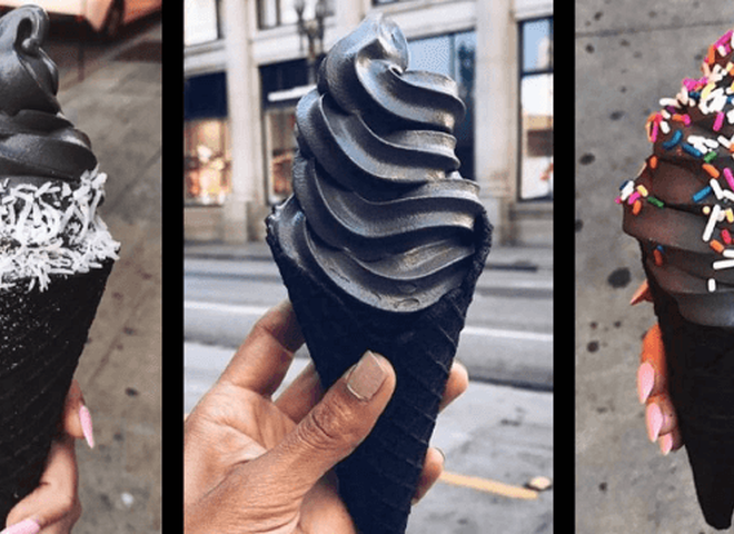 Будь в курсе: в Калифорнии выпустили полностью черное мороженое
