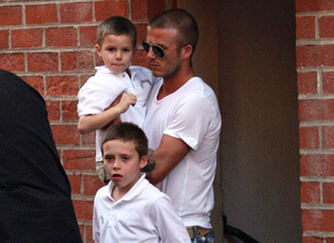 Дэвид Бекхэм с детьми