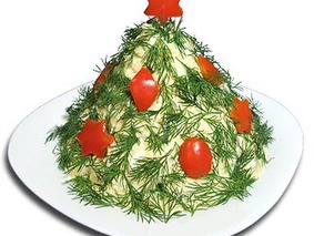 Салат из плавленых сырков (Новогодний)