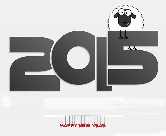 Прикольная открытка на Новый год овцы