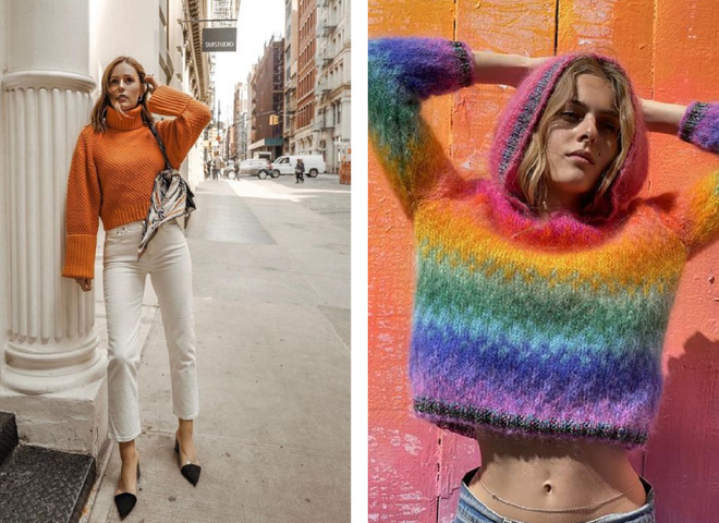Свободный свитер: какие цвета в моде?
