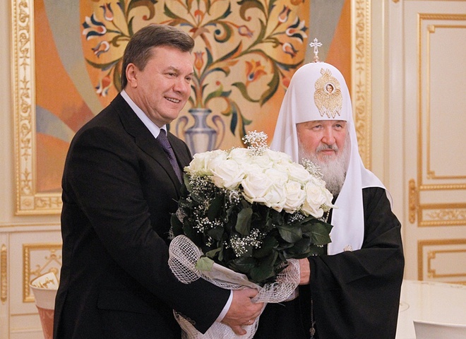 Віктор Янукович із патріархом Кирилом