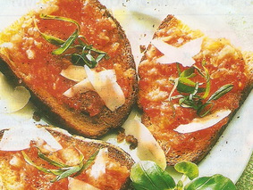 Хрустящие тосты с чесноком и помидорами