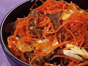 Корейская морковь с мясом