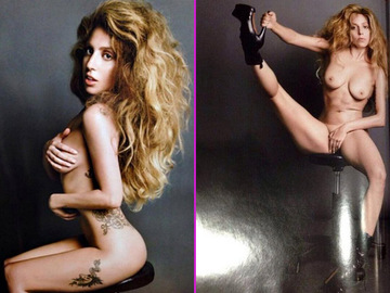 Голая Lady Gaga расставила ноги