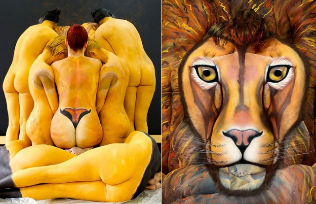 Знаки зодиака с помощью bodypainting