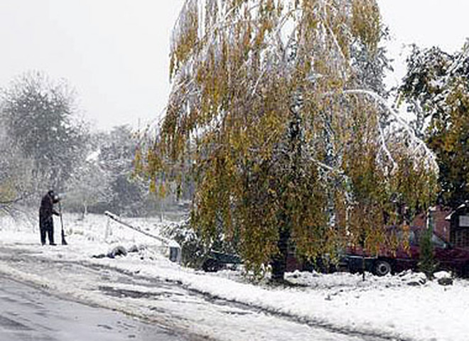 Погода, осень, снег, мороз, заморозки