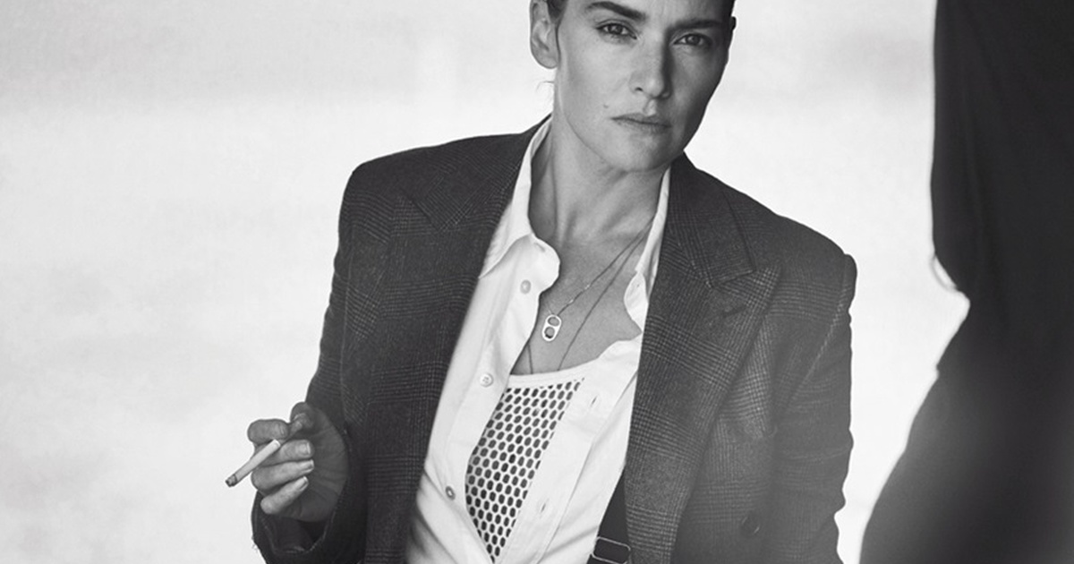 Кейт Уинслет в андрогинном образе на обложке журнала L’Uomo Vogue.