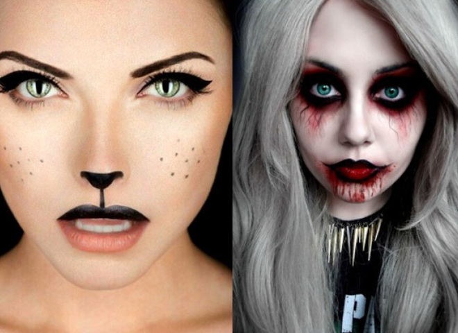 Макияж на Хэллоуин — кошмарные варианты макияжа