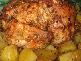 Курица запечённая с картофелем