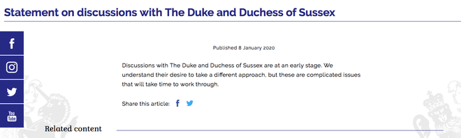 Реакция Елизаветы II на решение принца Гарри и Меган Маркл сложить королевские полномочия