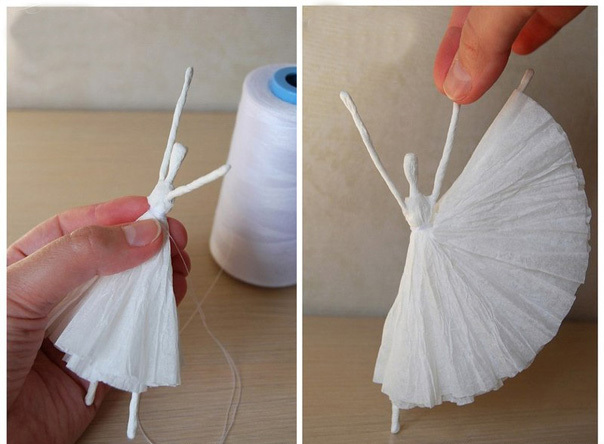Милые балеринки из проволоки и салфеток
