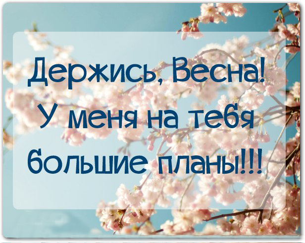 Весна, у меня большие планы!