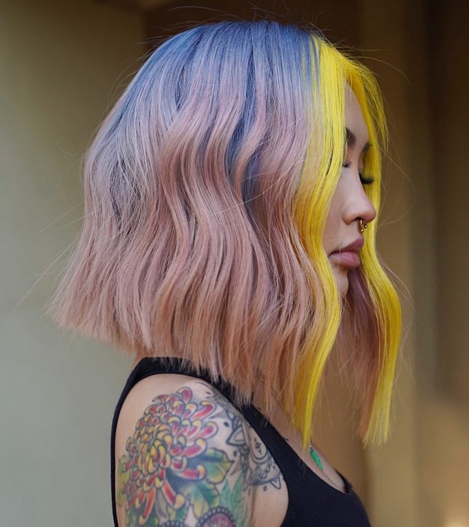 Яскраві кольори волосся — модне фарбування 2021