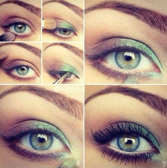 Šminka za zelene oči i tamnu kosu korak po korak (foto)